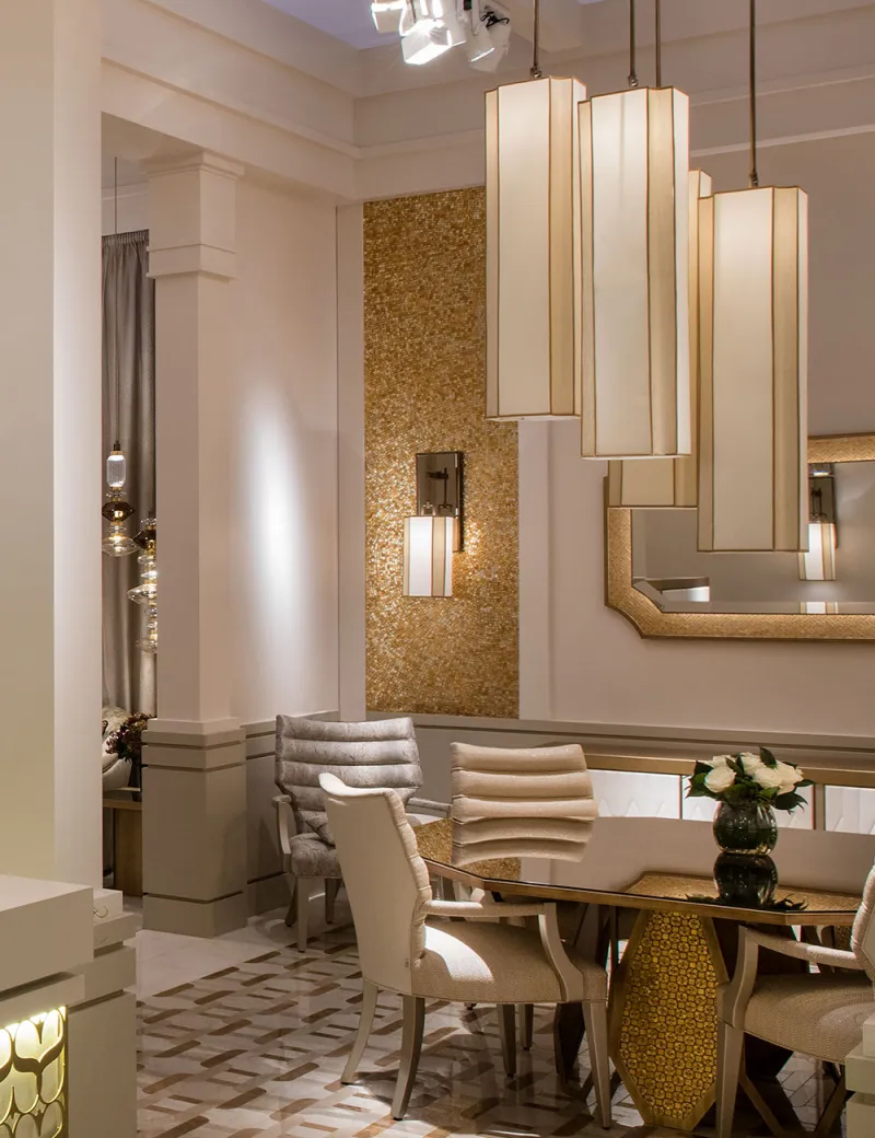<p><strong>4. Fan chandeliers: creative shapes for the dining room</strong></p>