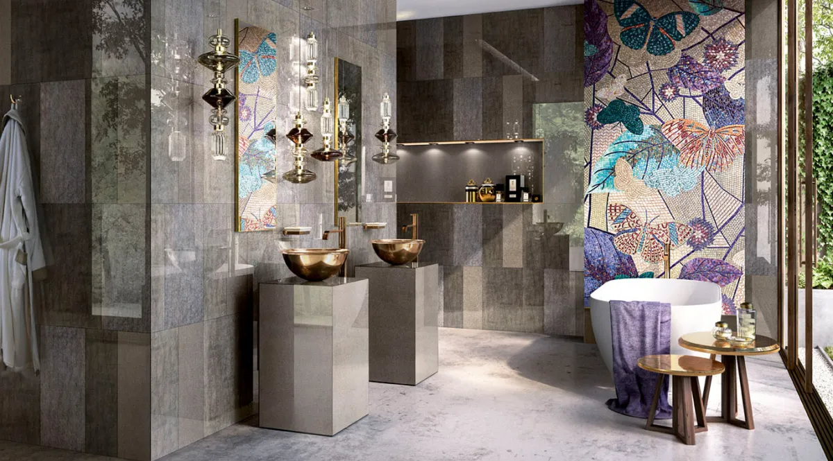 <p><strong>2. Art mosaics for bathroom walls</strong></p>